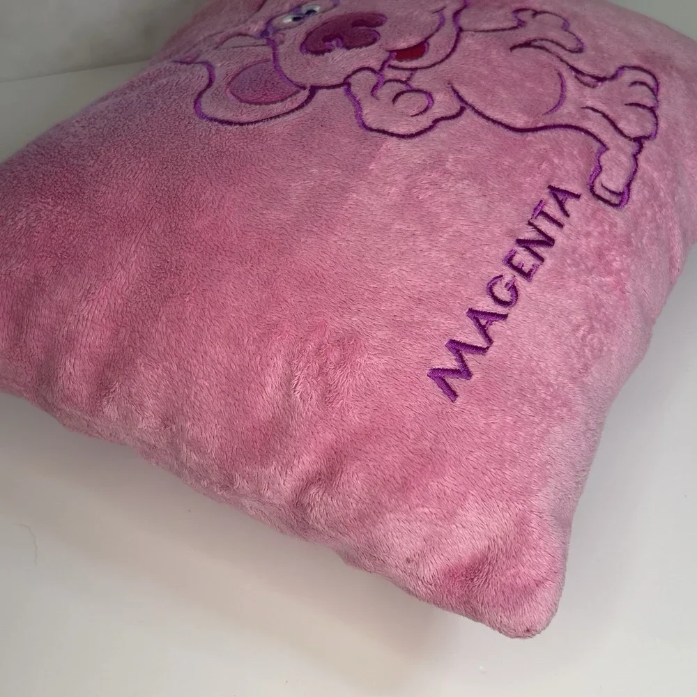 RARE Vintage Blues Clues Magenta Pink Plush Throw‎ Pillow Small 11